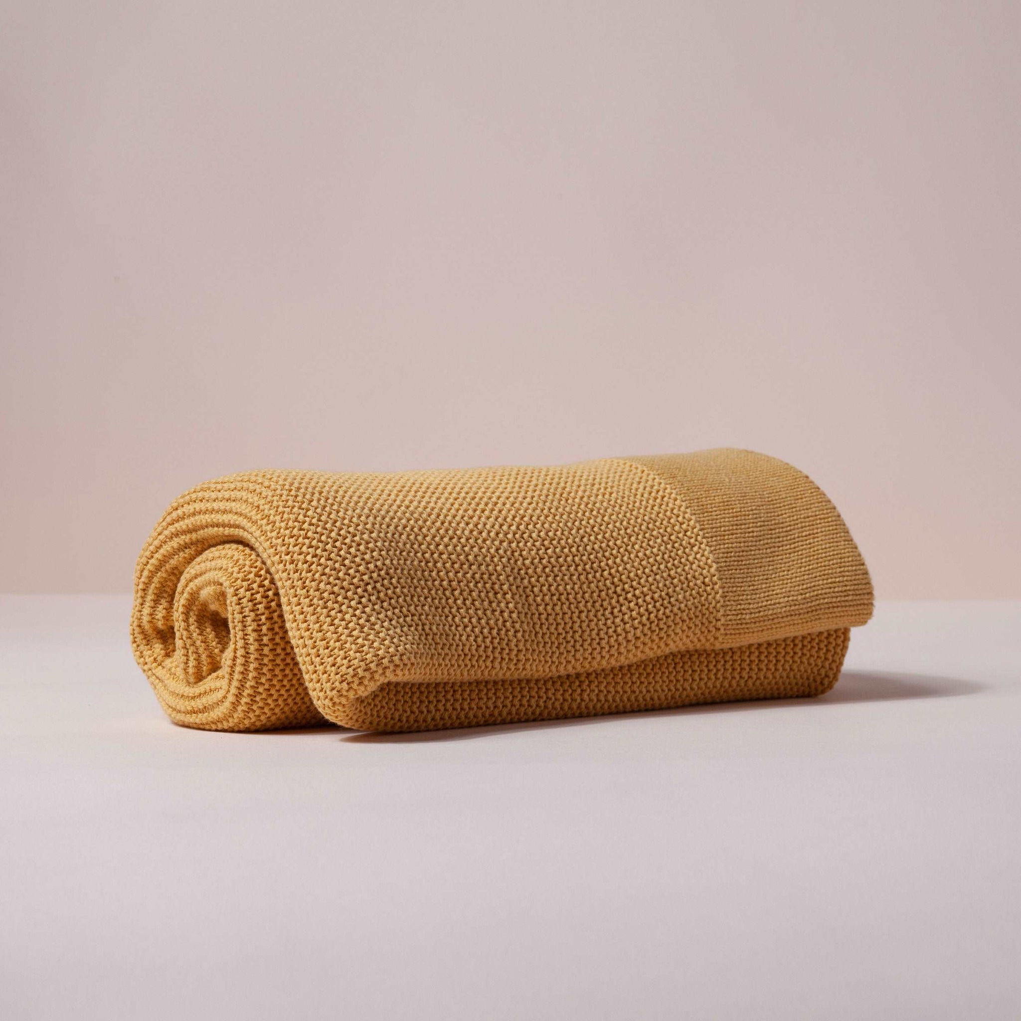 Baby Knit Blanket – Mustard